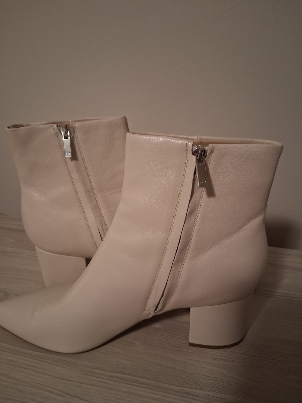 Marc Fisher Leather Side-Zip Ankle Boots with Block Heel